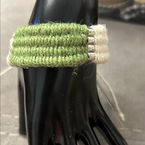 Paparazzi Green and Cream Bracelet